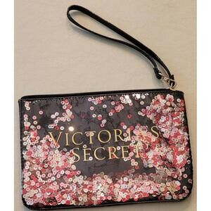Victoria's Secret Black Large Wristlet w/ Sequin Accent